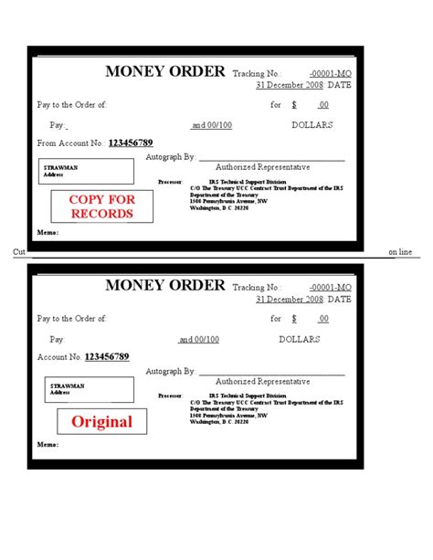 Money orders - blank