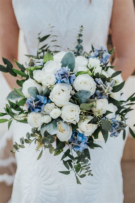 Blue Wedding Bouquet Of Flowers