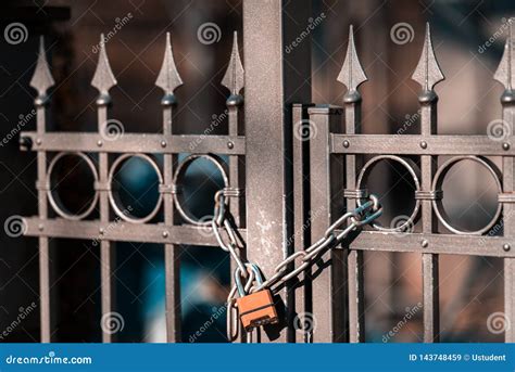 Gate To the Lock with a Chain Stock Image - Image of jail, rusty: 143748459