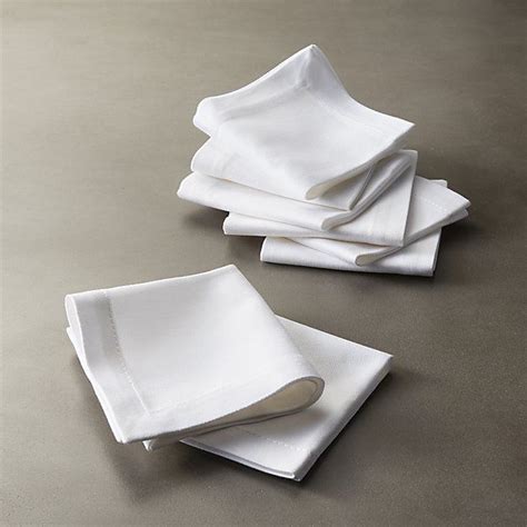 set of 8 restaurant white cocktail napkins | CB2 | Cloth dinner napkins ...