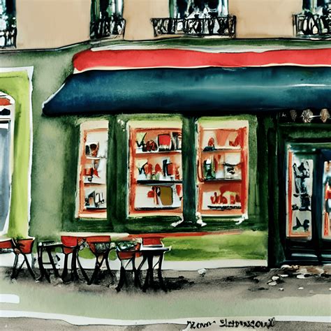 Watercolor French Cafe Paris · Creative Fabrica