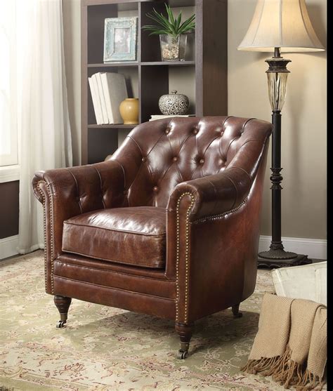 Aberdeen Vintage Dark Brown Leather Chair - 1StopBedrooms.