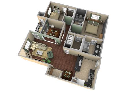 1000+ images about 3D Housing Plans/Layouts on Pinterest | 3d rendering ...