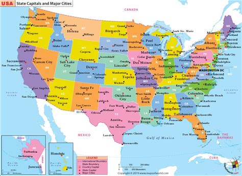 Usa Map With City Names - United States Map