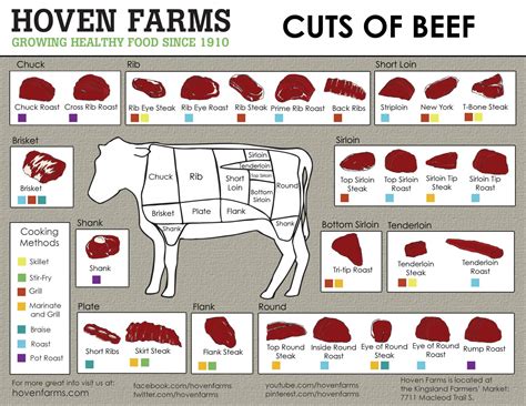 Hoven Farms Cuts of Beef Chart 18"x28" (45cm/70cm) Poster