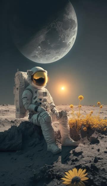 Premium AI Image | Astronaut on the moon wallpapers