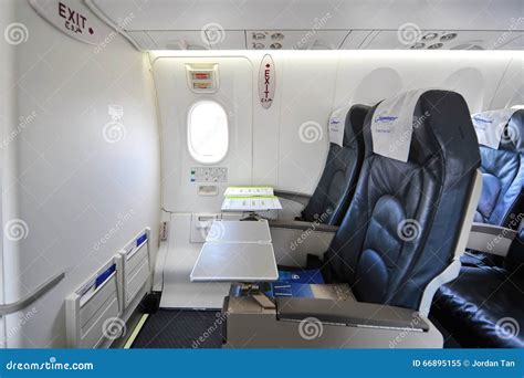 Interior Of Bombardier Q400 Nextgen Turboprop Plane At Singapore ...