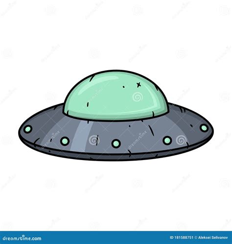 UFO. Cartoon Alien Spaceship. Cosmic Ship In Form Saucer. Royalty-Free ...