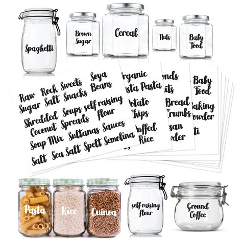 Food Container Labels, Kitchen Pantry Airtight Food Storage Container ...