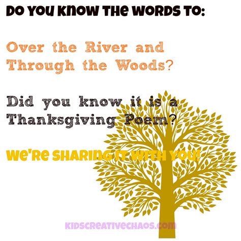 Over The River and Through the Woods Poem for Thanksgiving - Adventures ...