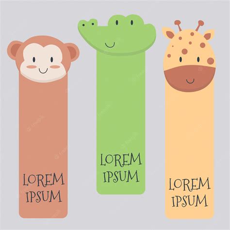 Premium Vector | Cute animals bookmark