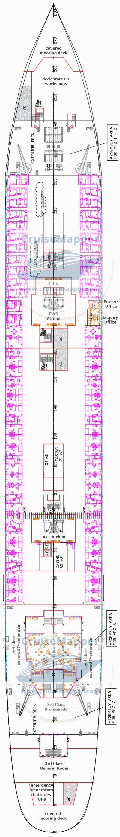 MS Titanic 2 deck 6 plan | CruiseMapper