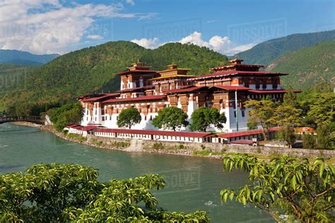 Punakha Dzong or monastery, Punakha, Bhutan - Stock Photo - Dissolve