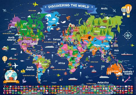 2 Pack World Map Poster For Kids Illustrated | Images and Photos finder