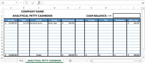 Petty Cash Book Template