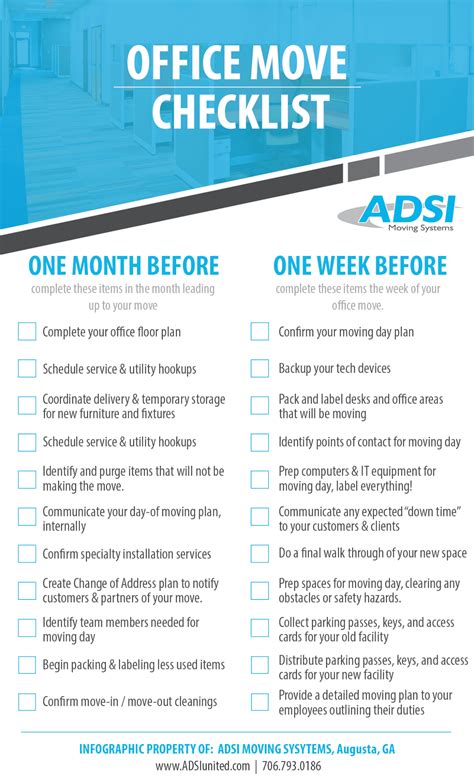 PREPARING FOR YOUR OFFICE MOVE [Checklist] - ADSI