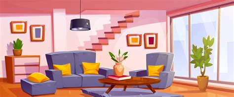 Cartoon living room interior design 22277079 Vector Art at Vecteezy