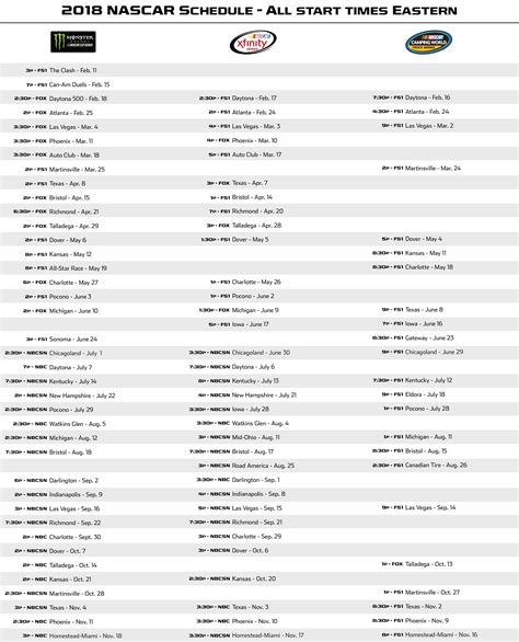 Printable Nascar Race Schedule 2024