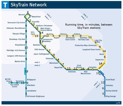 Skytrain station map - Vancouver train station map (British Columbia ...