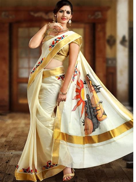 Kerala Wedding Sarees in Different Color Combinations