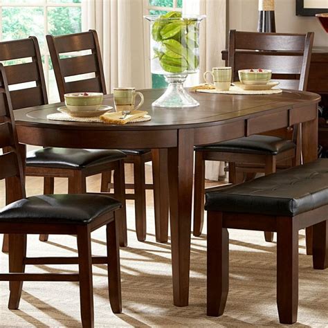 Homelegance Ameillia Butterfly Leaf Oval Dining Table in Dark Oak ...