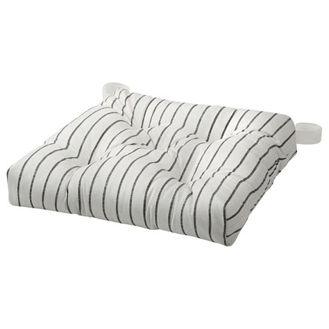 MALINDA chair pad, stripe gray, 16/14x15x3" - IKEA