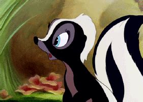 Hi GIF - Bambi Skunk Shy - Discover & Share GIFs