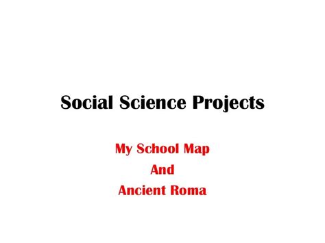 Social science projects