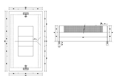 Volleyball Court ground detail elevation 2d view layout file | Layout ...