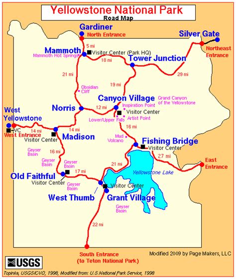 Yellowstone National Park Road Map - Hiking In Map