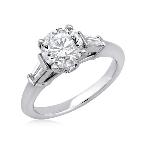 Single Baguette Engagement Ring Setting - XO Jewels