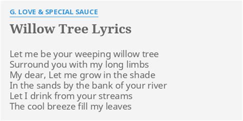 "WILLOW TREE" LYRICS by G. LOVE & SPECIAL SAUCE: Let me be your...