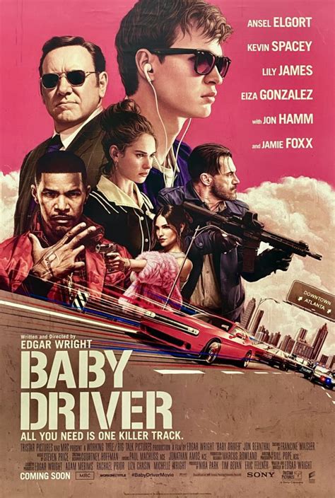 Original Baby Driver Movie Poster - Edgar Wright - Ansel Elgort - Action