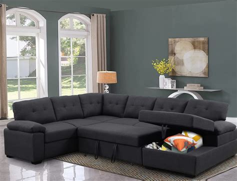 Buy er Couches for Living Room Fabric Sectional Sofa 6 Seater Couch ...