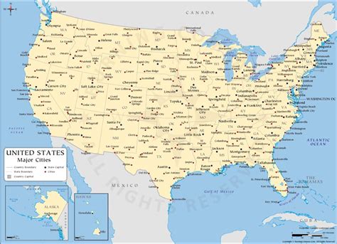 Usa Map With Big Cities