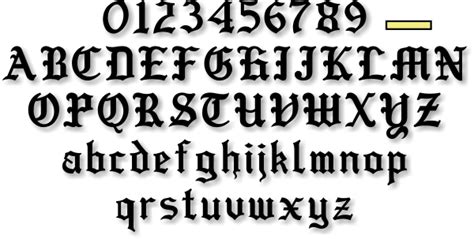 Old English Calligraphy Alphabet