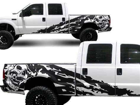 Ford Truck F-250 Side Skull splash Graphic decals stickers fits models ...