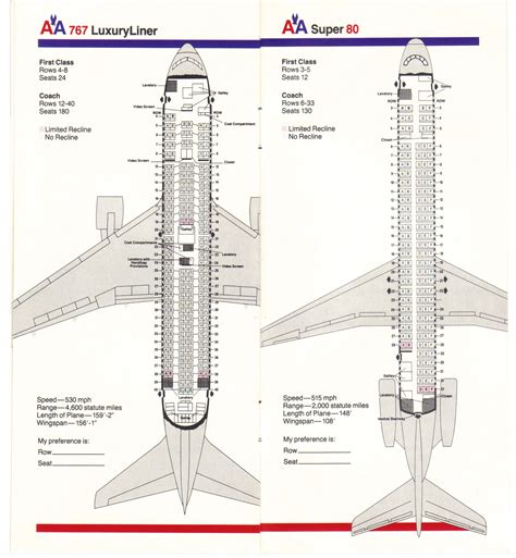 Airline Seating Charts