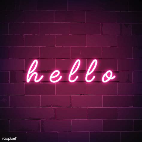 Pink hello neon sign vector | free image by rawpixel.com / NingZk V ...