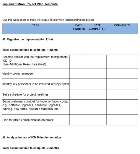 Project Implementation Plan Template – 5+ Free Word, Excel pertaining ...