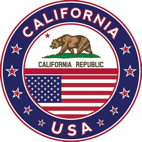 California, California t-shirt, California sticker, circle, California ...