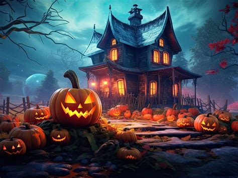 Spooky Haunted House on Halloween Night Graphic by Fox Design ...