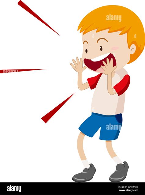 Little boy yelling at something Stock Vector Image & Art - Alamy