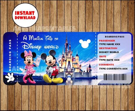 Printable Disney World Tickets - Printable Word Searches