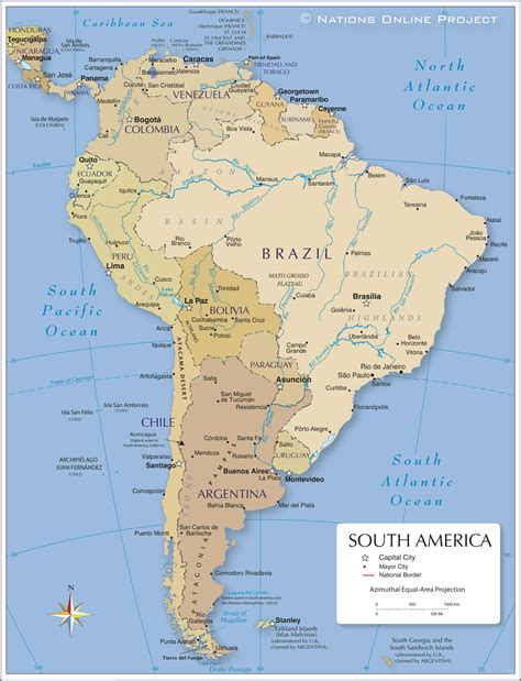 South America Map Wallpaper