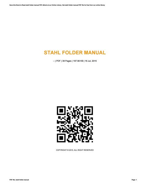 Stahl folder manual by laoho085 - Issuu