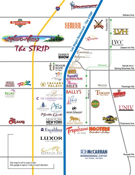 Las Vegas Strip Hotel Map Printable