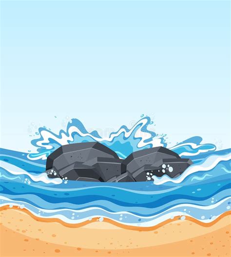 Crashing Water Waves Vector Illustrations Stock Vector - Illustration ...