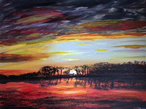 Sunrise through tree – Present Painting