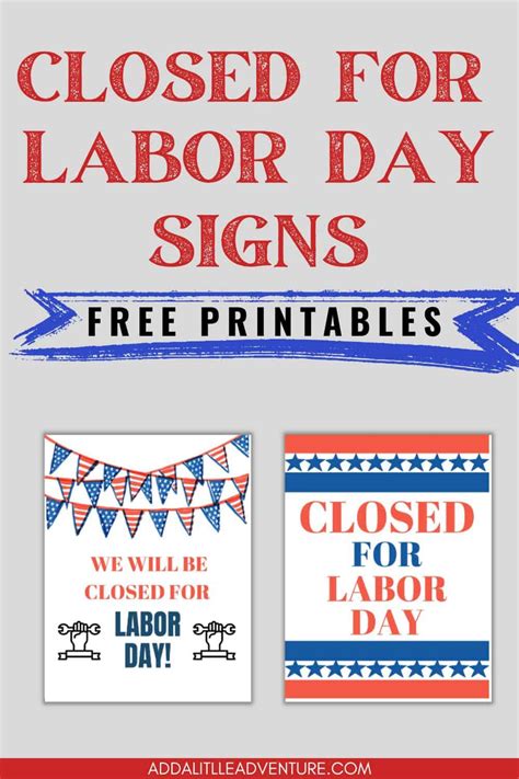 Closed Labor Day 2024 Free Printable Signs Pdf - Amara Evangelina